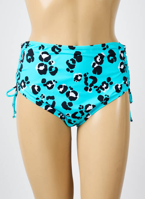 Bas de maillot de bain tissage satiné culotte bleu ELOMI femme