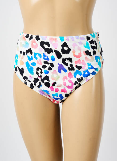 Bas de maillot de bain effet matière satinée culotte beige ELOMI femme