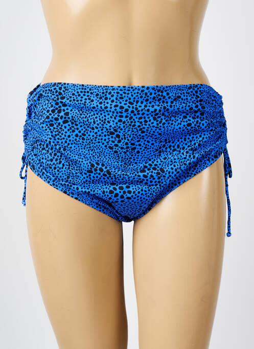 Bas de maillot de bain tissage satiné culotte bleu ELOMI femme