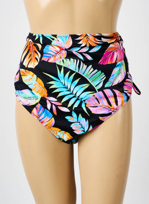Bas de maillot de bain tissage satiné culotte noir ELOMI femme