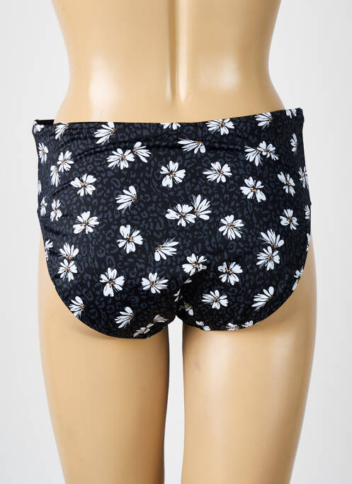 Bas de maillot de bain imprimé fleurs culotte noir ELOMI femme