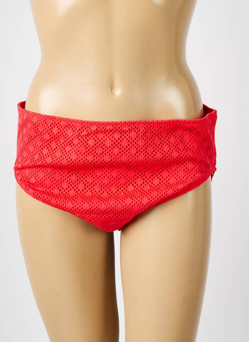 Bas de maillot de bain effet matière satinée culotte rouge ELOMI femme