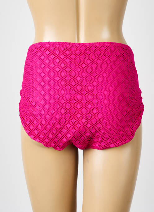 Bas de maillot de bain effet matière satinée culotte rose ELOMI femme