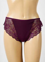 Tanga effet matière satinée violet ELOMI femme