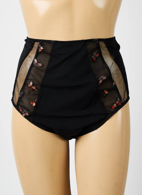 Culotte haute tissage satiné noir ELOMI femme