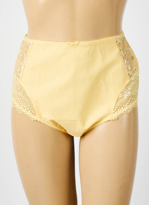 Culotte haute légère et transparente jaune ELOMI femme