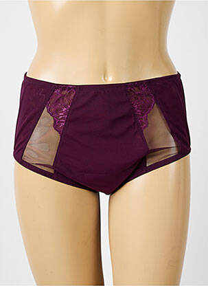 Culotte haute broderie violet fonce ELOMI femme