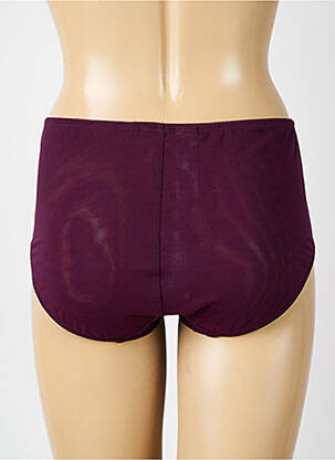 Culotte haute broderie violet fonce ELOMI femme