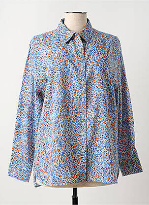 Chemisier imprimé fantaisie manches longues bleu OLSEN femme