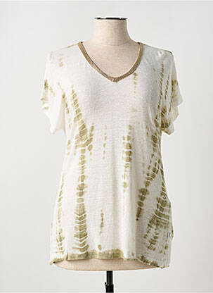 Top imprimé fantaisie sans manche blanc ANANKE femme