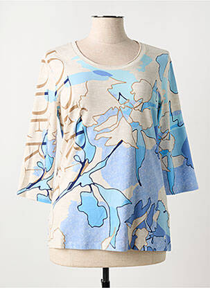 Top imprimé fantaisie manches 3/4 bleu OLSEN femme