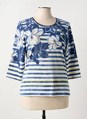 Top imprimé fantaisie manches 3/4 bleu OLSEN femme
