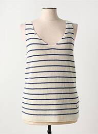 Top imprimé fantaisie fines bretelles bleu ROYAL MER femme