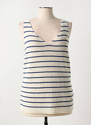 Top imprimé fantaisie fines bretelles bleu ROYAL MER femme