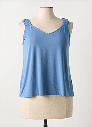 Top coupe fluide fines bretelles bleu GUITARE femme