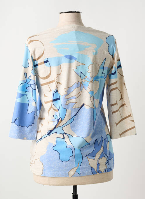 Top imprimé fantaisie manches 3/4 bleu OLSEN femme