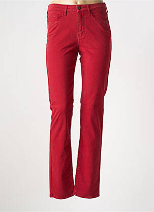 Jeans coupe slim stretch taille normale rouge GUY DUBOUIS femme