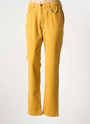 Jeans coupe slim stretch taille normale jaune GUY DUBOUIS femme