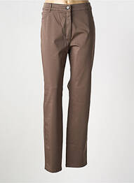 Pantalon slim tissage popeline taille normale marron OLSEN femme