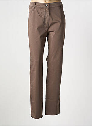 Pantalon slim tissage popeline taille normale marron OLSEN femme