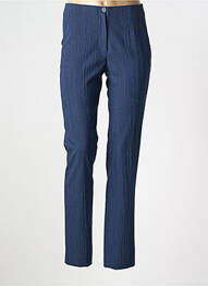 Pantalon slim taille élastique taille haute bleu GUY DUBOUIS femme