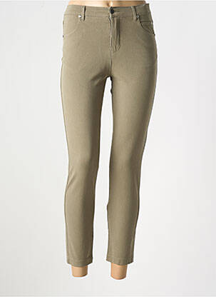 Pantalon 7/8 stretch taille normale vert MARBLE femme