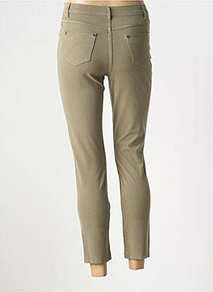 Pantalon 7/8 stretch taille normale vert MARBLE femme