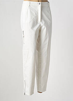 Pantalon 7/8 tissage popeline taille normale blanc OLSEN femme