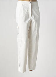 Pantalon 7/8 tissage popeline taille normale blanc OLSEN femme