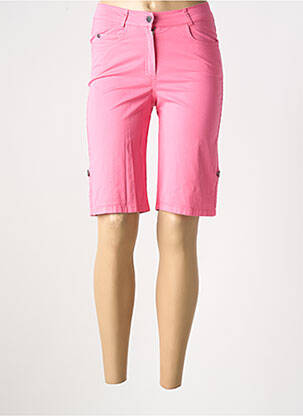 Bermuda tissage popeline taille normale rose GUY DUBOUIS femme