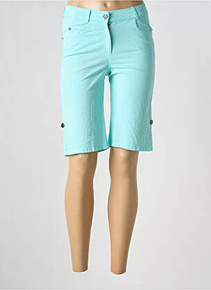 Bermuda tissage popeline taille normale bleu GUY DUBOUIS femme