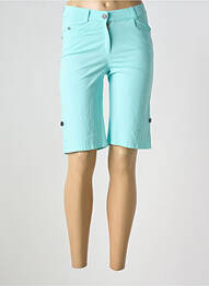Bermuda tissage popeline taille normale bleu GUY DUBOUIS femme