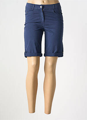 Bermuda tissage popeline taille normale bleu fonce GUY DUBOUIS femme
