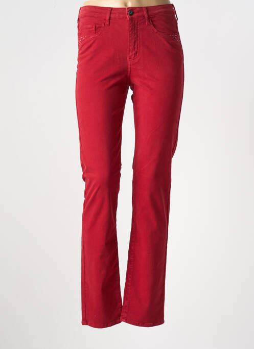 Jeans coupe slim rouge GUY DUBOUIS pour femme