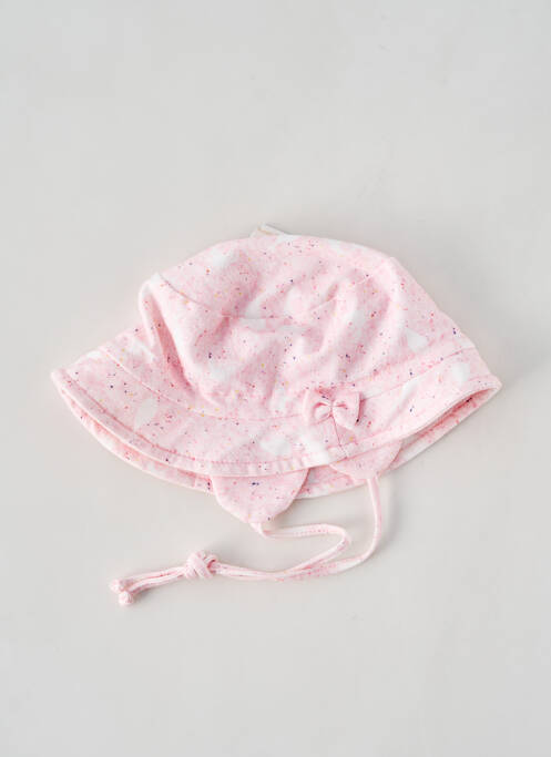 Bonnet fermeture liens à nouer rose MAXIMO fille