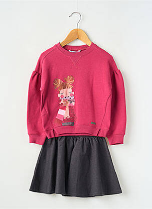 Ensemble jupe manches longues rose MAYORAL fille