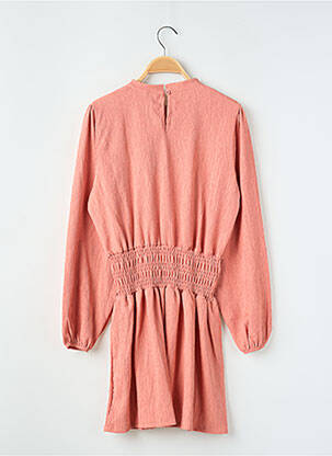 Robe mi-longue col rond manches longues rose LEVV LABEL fille