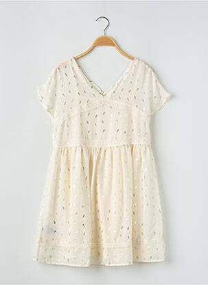 Robe mi-longue doublure manches courtes beige MAYORAL fille