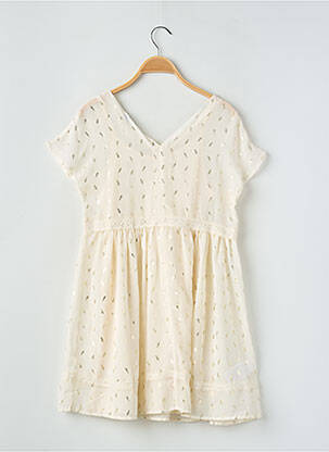 Robe mi-longue doublure manches courtes beige MAYORAL fille
