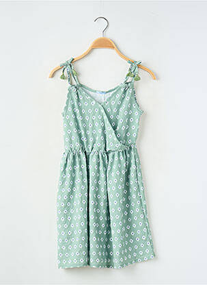 Robe mi-longue fines bretelles fines bretelles vert MAYORAL fille