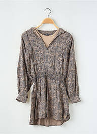 Robe mi-longue doublure manches longues marron LEVV LABEL fille