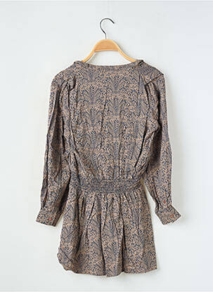 Robe mi-longue doublure manches longues marron LEVV LABEL fille