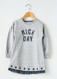 Robe mi-longue col rond manches longues bleu BOBOLI fille