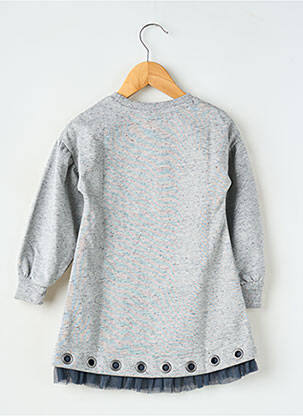 Robe mi-longue col rond manches longues bleu BOBOLI fille