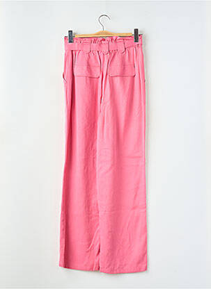 Pantalon droit tissage popeline taille haute rose C'EST BEAU LA VIE femme