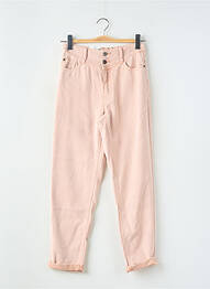 Jeans coupe droite taille haute taille haute rose C'EST BEAU LA VIE femme