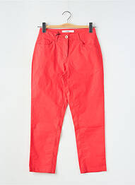 Pantalon 7/8 tissage popeline taille normale rouge ÉTYMOLOGIE femme