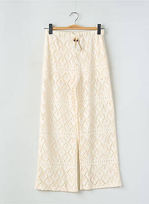 Pantalon large stretch taille élastique beige MAYORAL fille