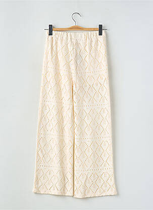 Pantalon large fermeture liens à nouer taille élastique beige MAYORAL fille