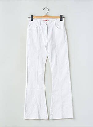 Jeans bootcut stretch taille ajustable blanc BOBOLI fille